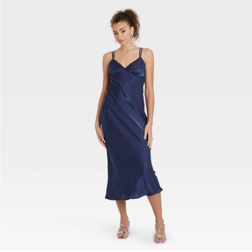 NWT Wild Fable Midnight Blue Dress 💙 Sz Large - Picture 3 of 3